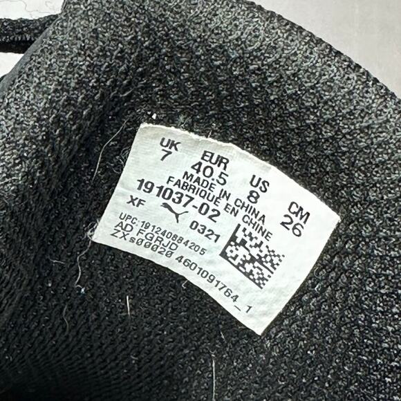 Puma Men Size 8 Black Lace Up Viz Runner Training Athletic Shoes Sneaker - Picture 7 of 9